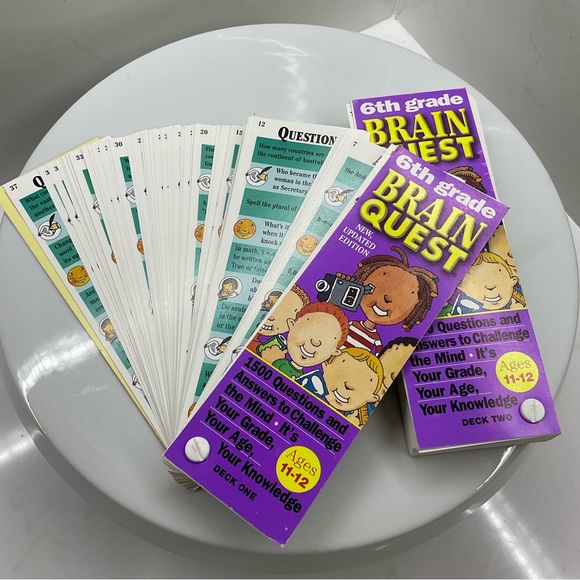 Brain Quest 6th Grade deck 1 & 2 - Picture 2 of 6